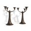 KAYSERZINN PAIR OF ART NOUVEAU PEWTER THREE-LIGHT CANDELABRA
J. P. Kayser Sohn (Kayserzinn), Germany, circa 1900