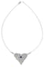 18K WHITE GOLD, DIAMOND AND SAPPHIRE NECKLACE