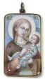 19TH CENTURY RUSSIAN ICON SILVER AND ENAMEL PENDANT
