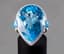 18K WHITE GOLD GIRANDOLE EARRINGS SET AND RING WITH IMPORTANT BLUE TOPAZES