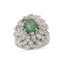 BAGUE ‘FLEUR’ EN OR GRIS 18K, ÉMERAUDE ET DIAMANTS