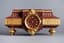 RED GRIOTTE MARBLE MANTEL CLOCK WITH ORMOLU ORNAMENTS