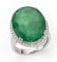 18K WHITE GOLD, EMERALD AND DIAMOND RING