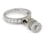 BULGARI 18K WHITE GOLD AND DIAMOND RING WITH PENDANT SIGNED ‘BULGARI’