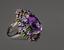 AMETHYSTE, SAPPHIRE AND PERIDOT RING