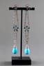 DIAMOND AND TOURQUOISE CHANDELIER EARRINGS